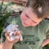 Brandon holding Chico Short Hair Chihuahua puppy outdoors
