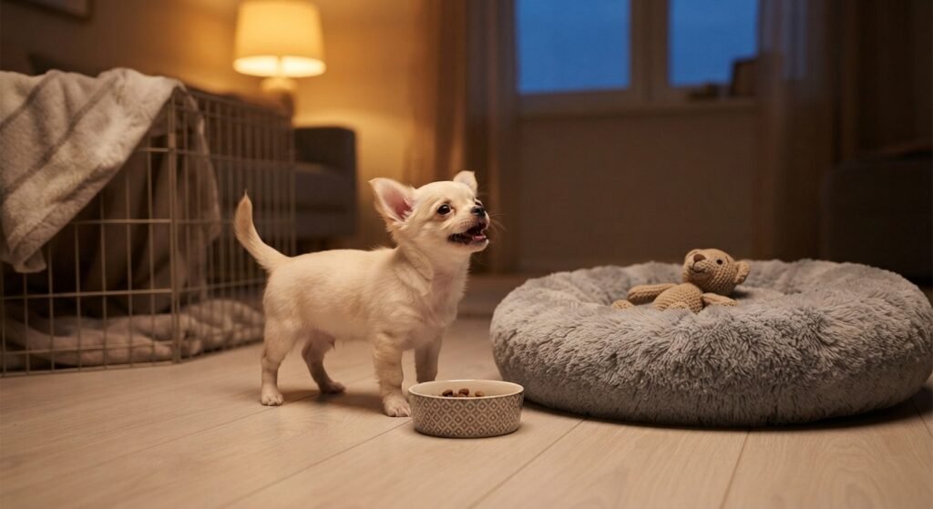 Chihuahua puppy bedtime feeding and care routine