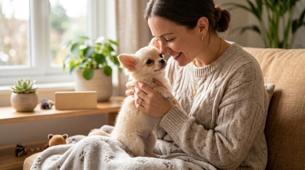 Loving Chihuahua Puppy Bonding - Family Member Cuddles