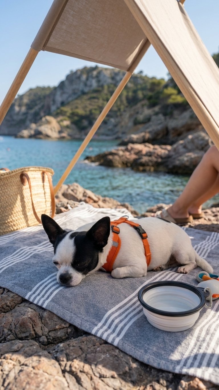 Chihuahua Beach Day - Resting in Shade