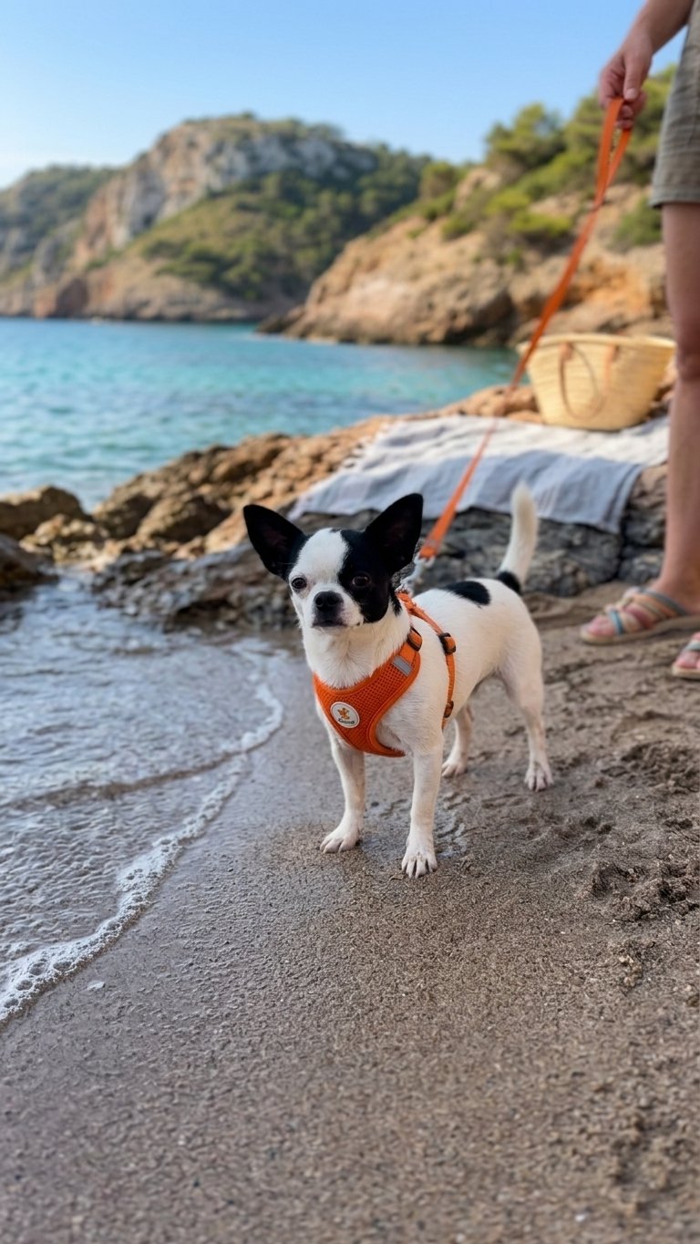 Active Chihuahua Beach Safety - Leash Supervision